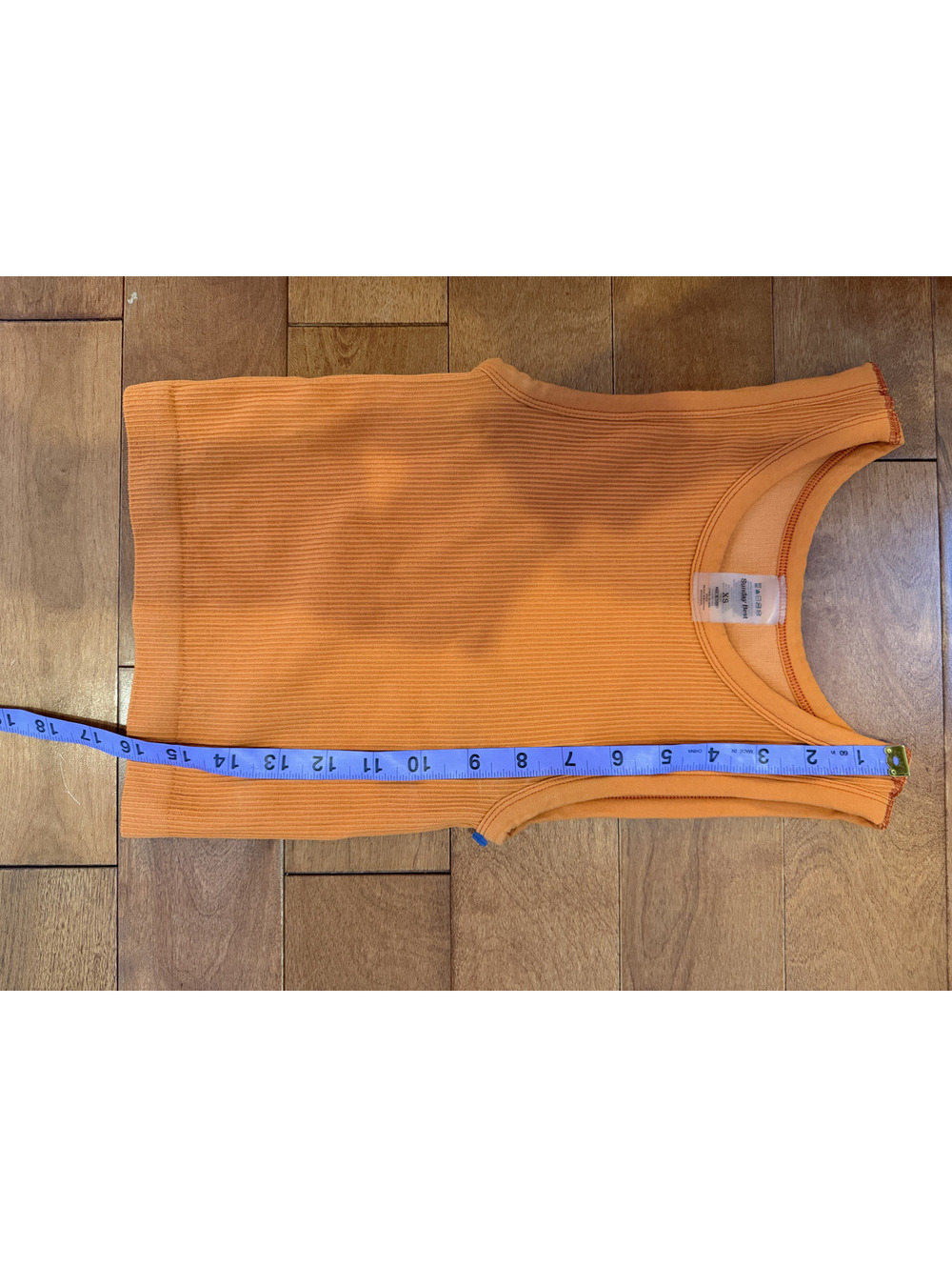 Sunday Best Aritzia Orange Ribbed Cropped Tank TopXS - Picture 3 of 4